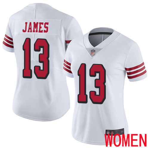 San Francisco 49ers Limited White Women Richie James NFL Jersey #13 Rush Vapor Untouchable->women nfl jersey->Women Jersey